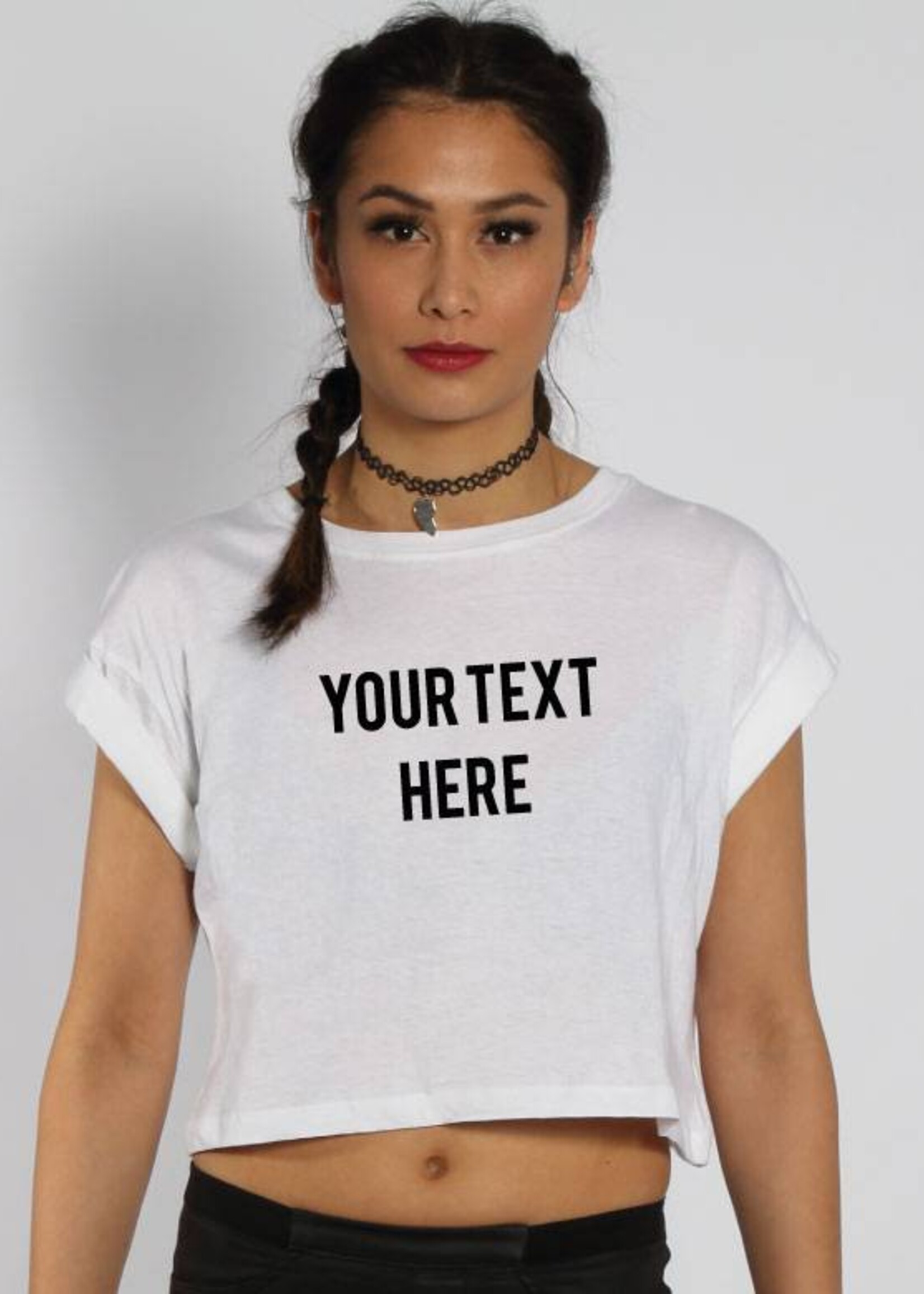 CUSTOM TEXT CROP TOP