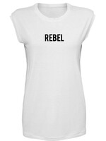 REBEL SLEEVELESS TEE WHITE