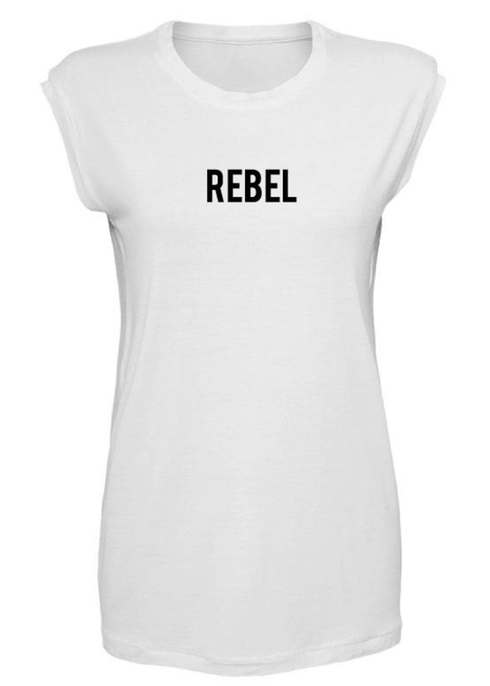 REBEL SLEEVELESS TEE WHITE