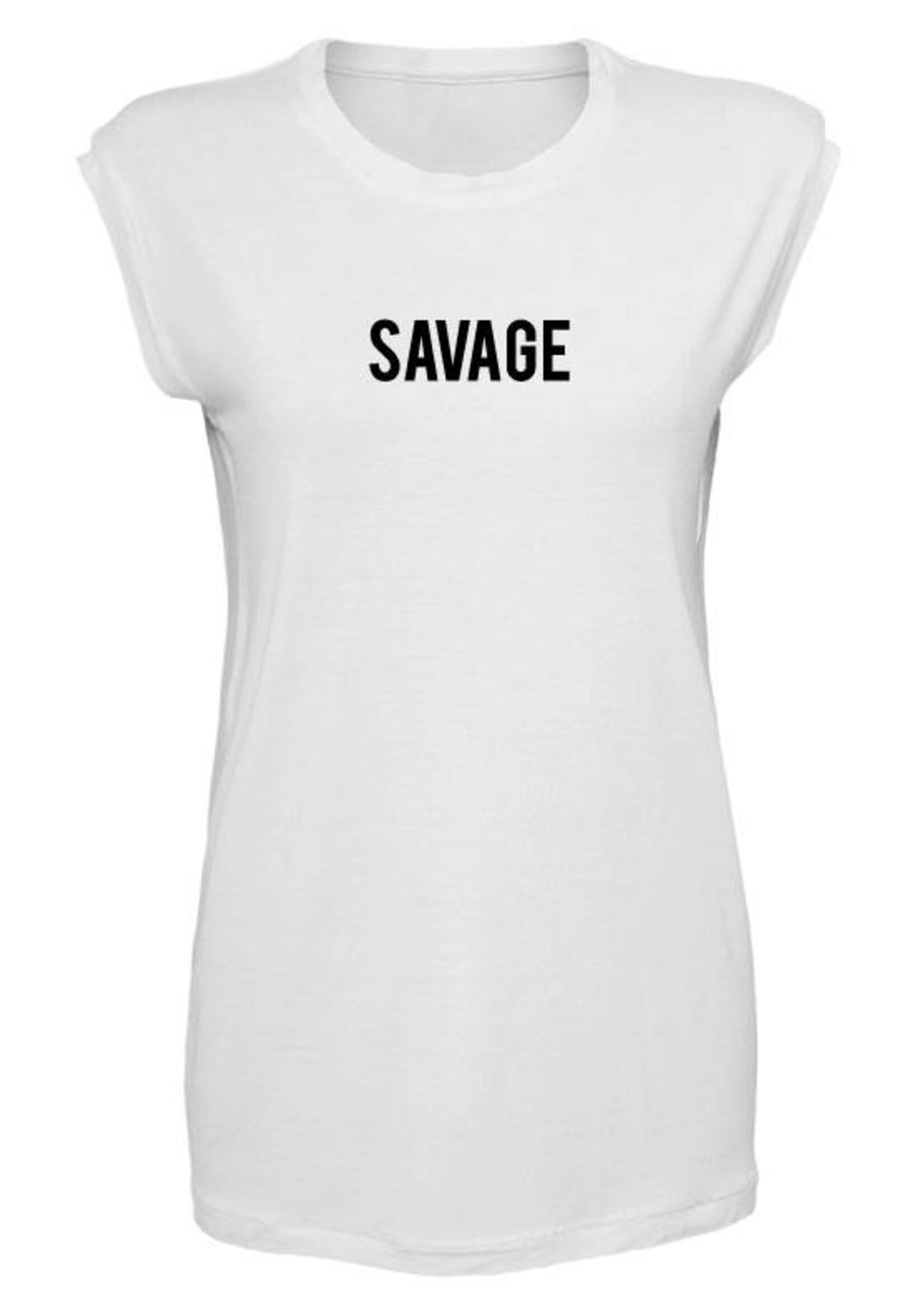 SAVAGE SLEEVELESS TEE WHITE