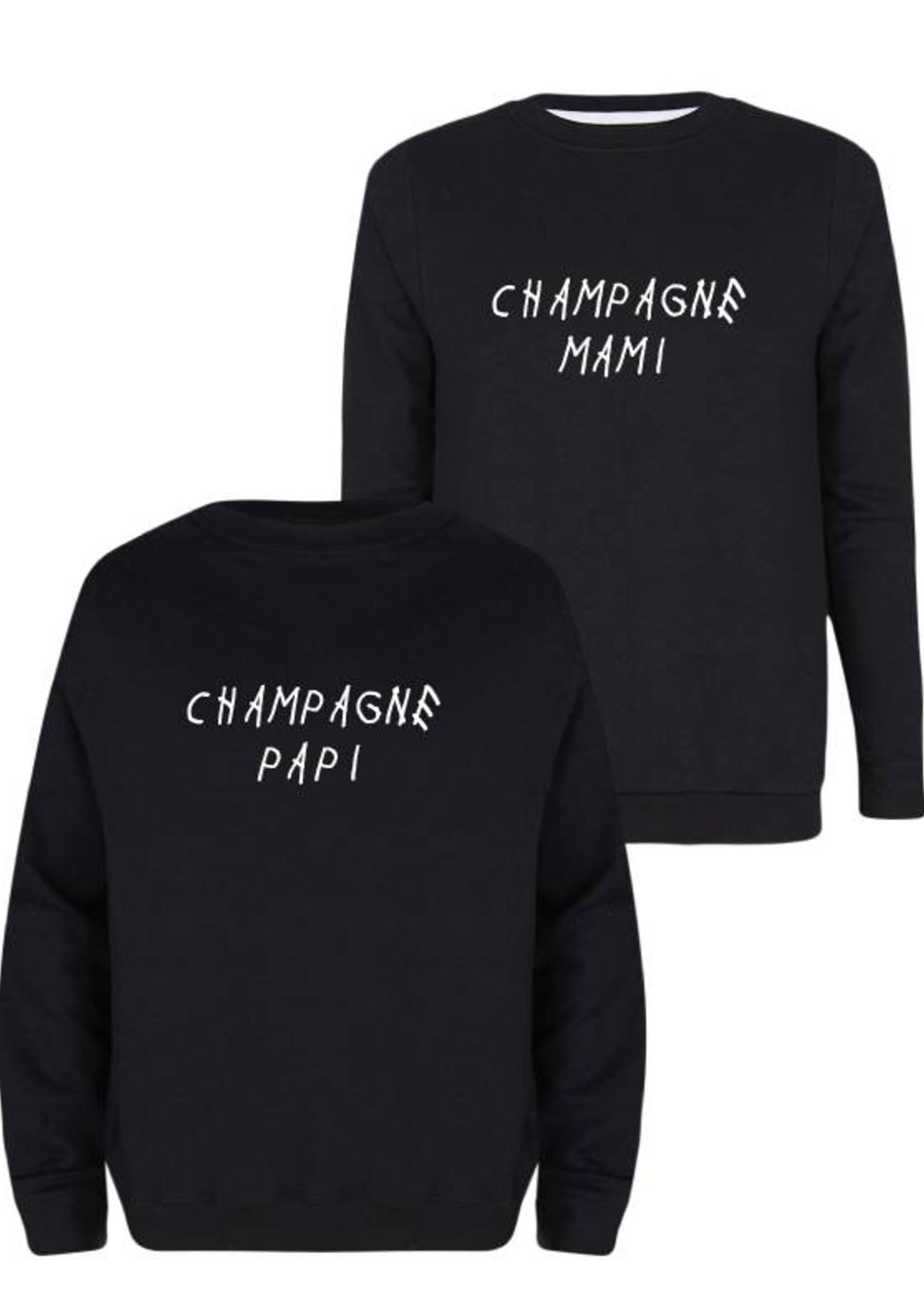 CHAMPAGNE PAPI & MAMI COUPLE SWEATERS