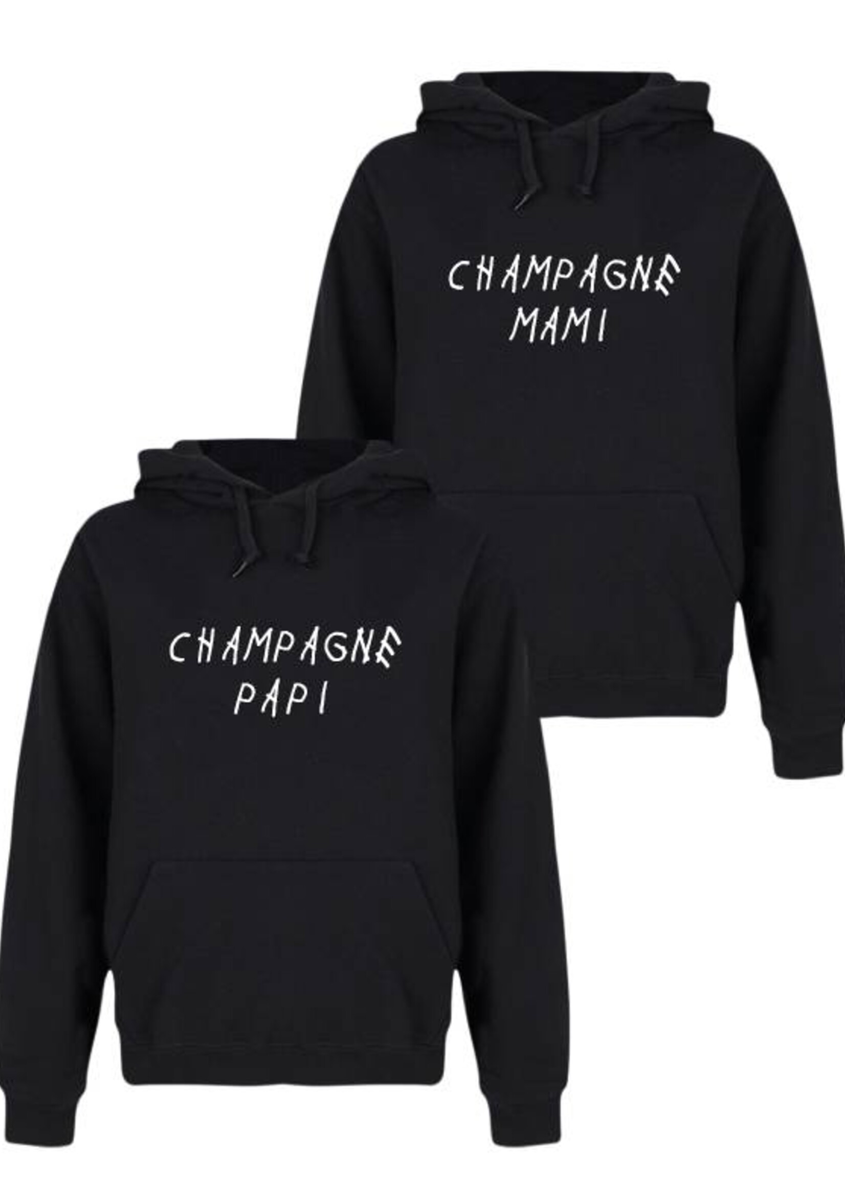 CHAMPAGNE PAPI & MAMI COUPLE HOODIES