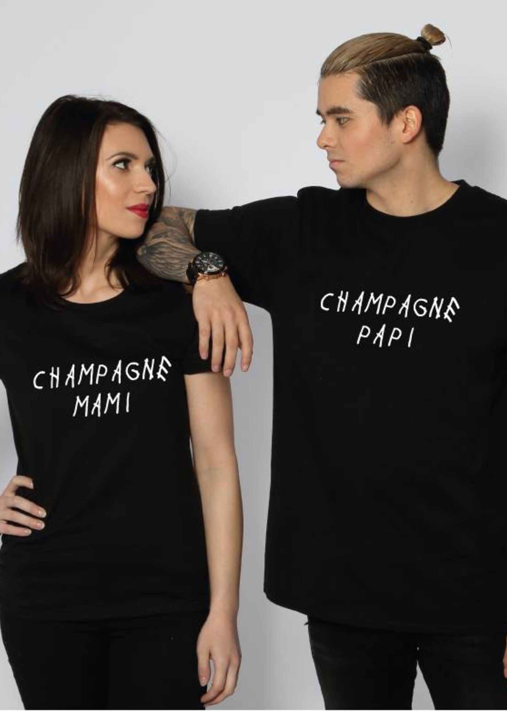 CHAMPAGNE PAPI & MAMI COUPLE TEES