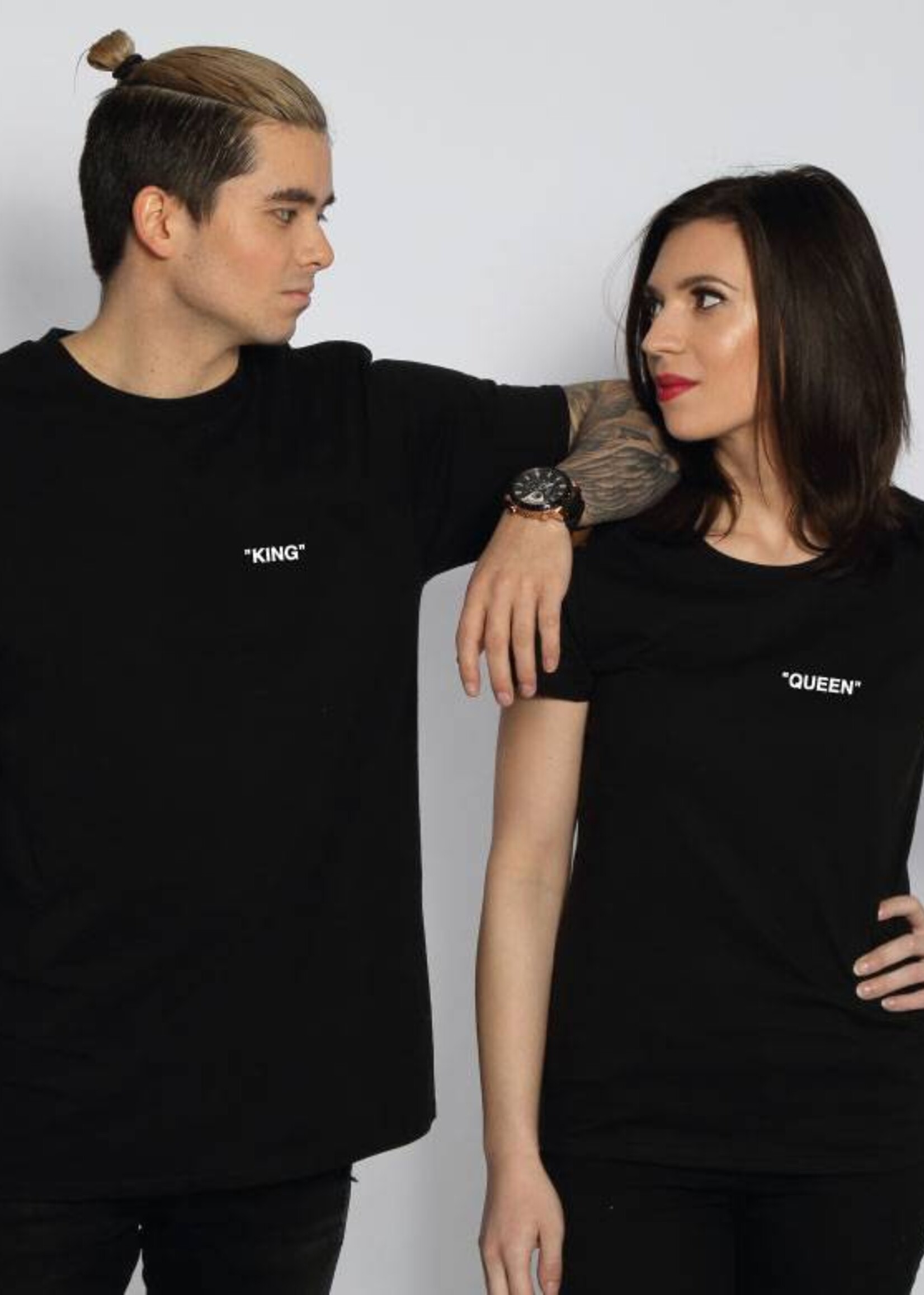 KING & QUEEN QUOTE COUPLE TEES