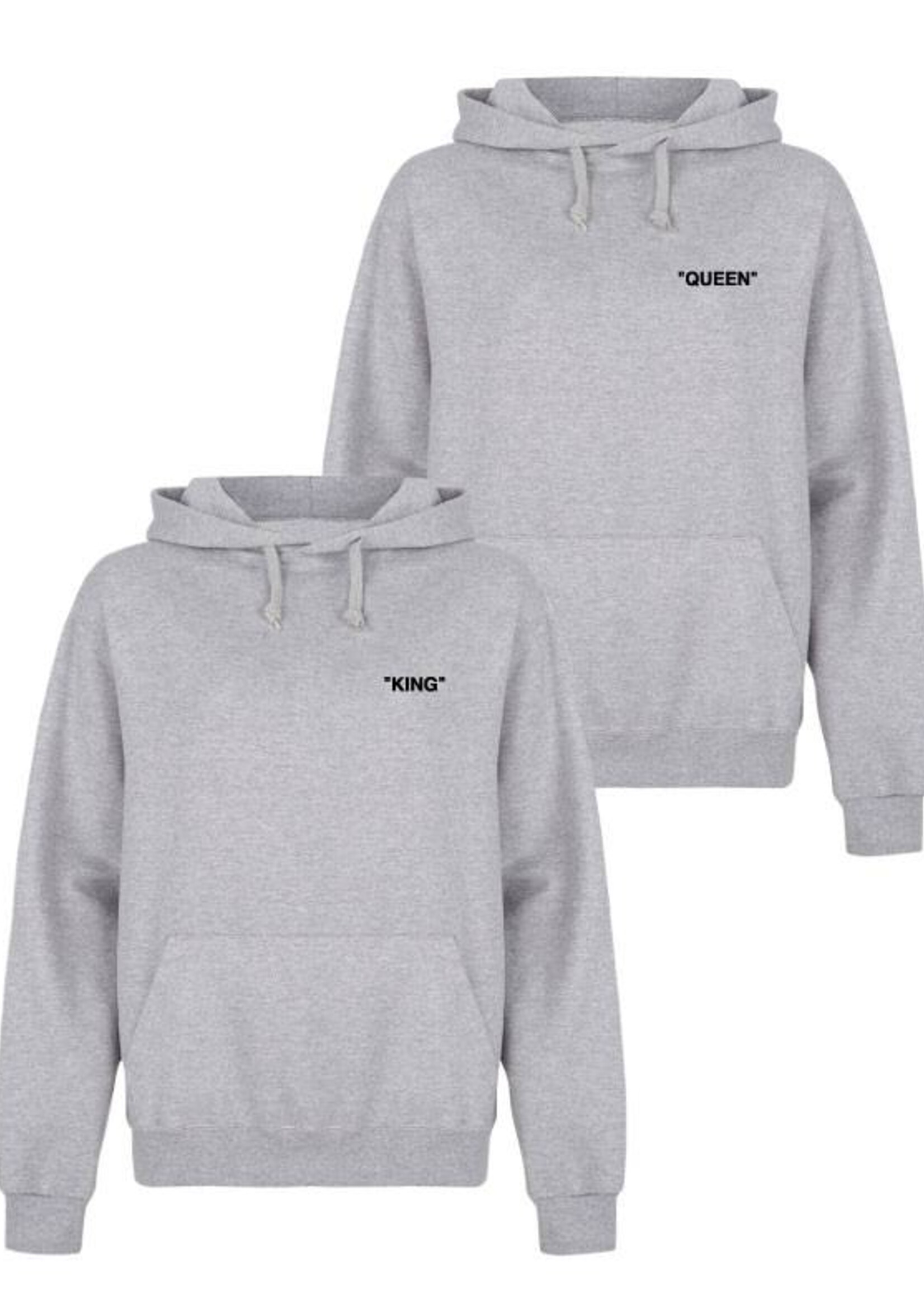 KING & QUEEN QUOTE COUPLE HOODIES