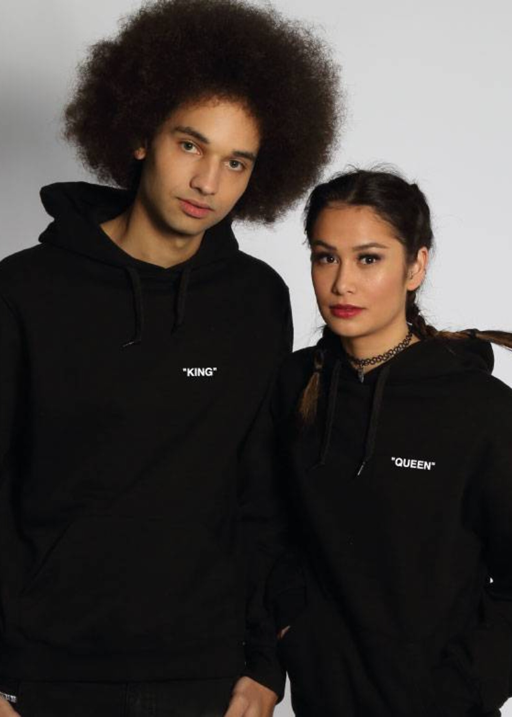KING & QUEEN QUOTE COUPLE HOODIES