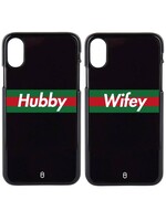 HUBBY & WIFEY STRIPED COUPLE CASES