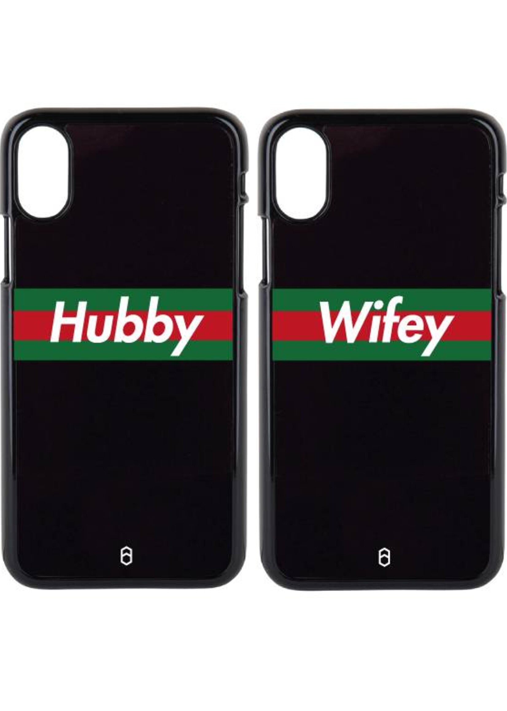 HUBBY & WIFEY STRIPED COUPLE CASES