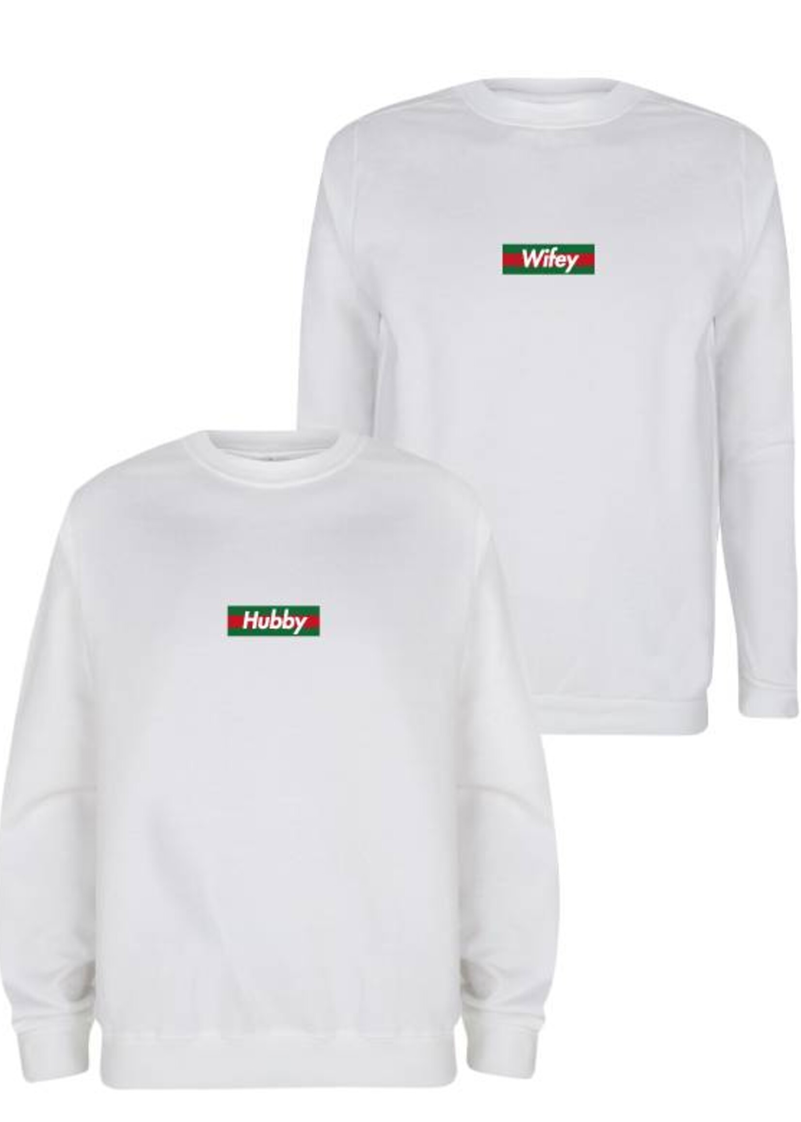 HUBBY & WIFEY STRIPED COUPLE SWEATERS