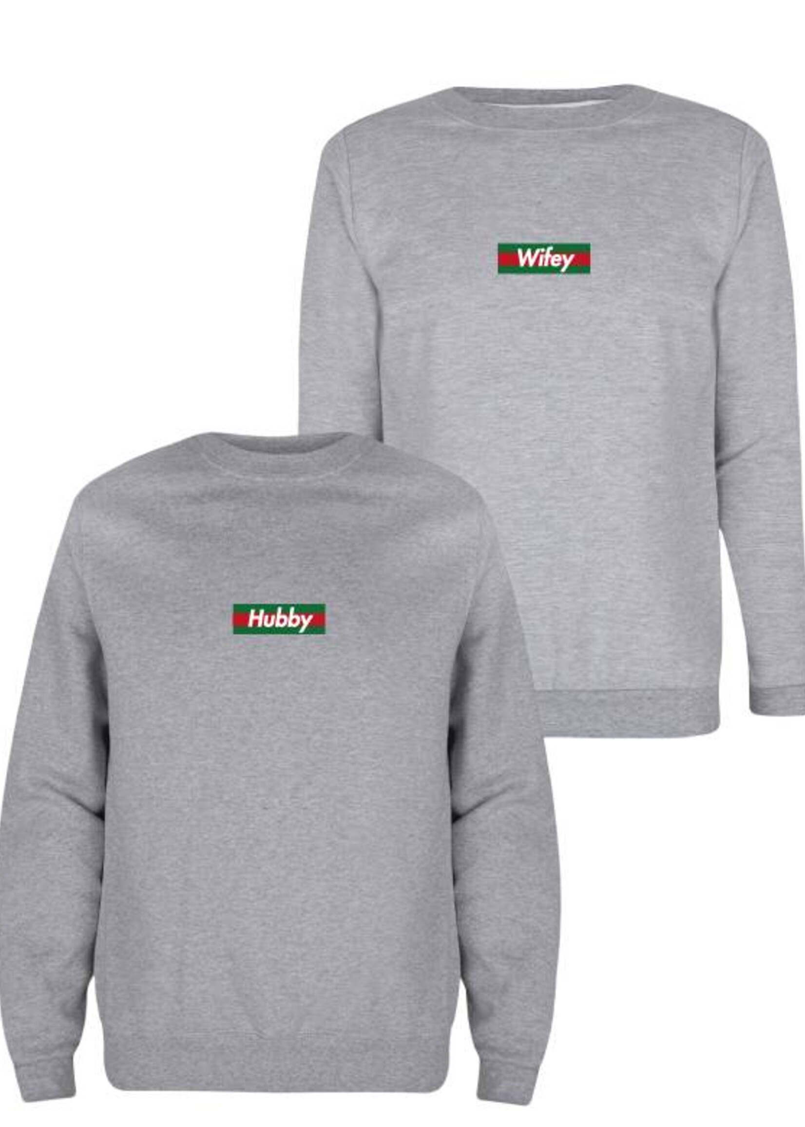 HUBBY & WIFEY STRIPED COUPLE SWEATERS