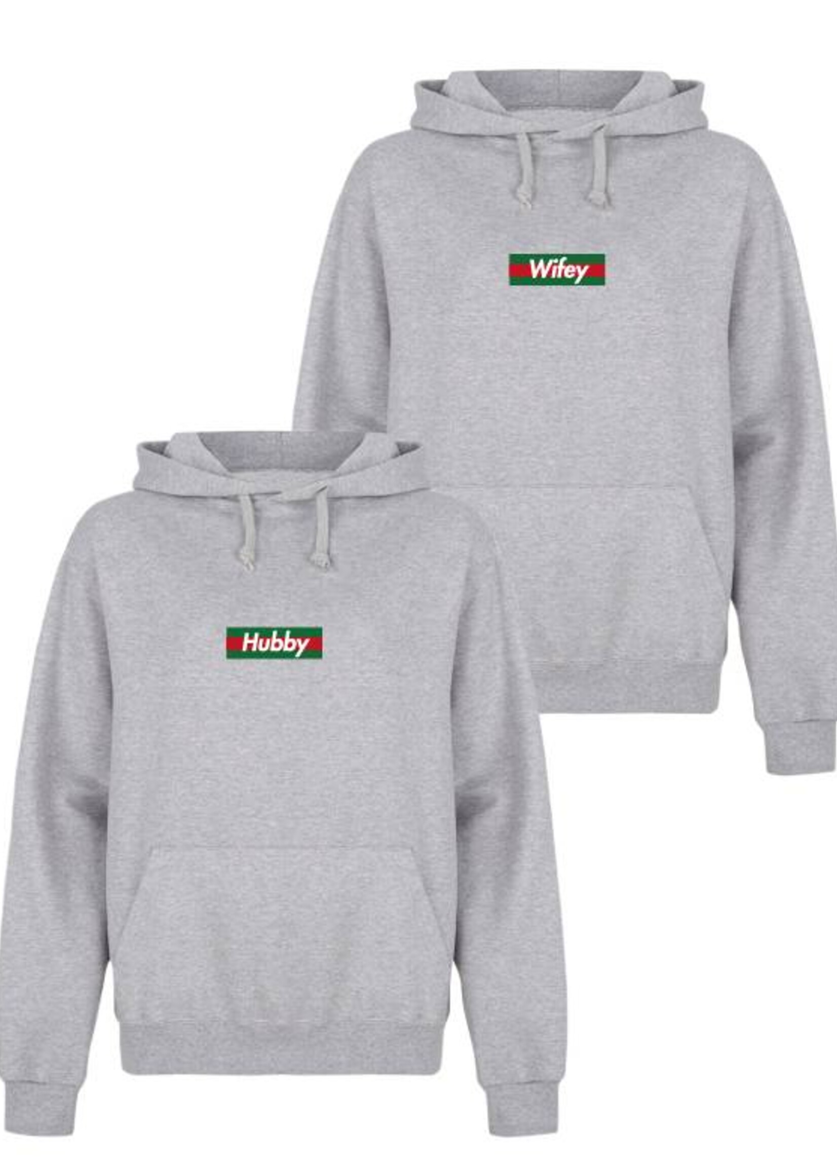 HUBBY & WIFEY STRIPED COUPLE HOODIES