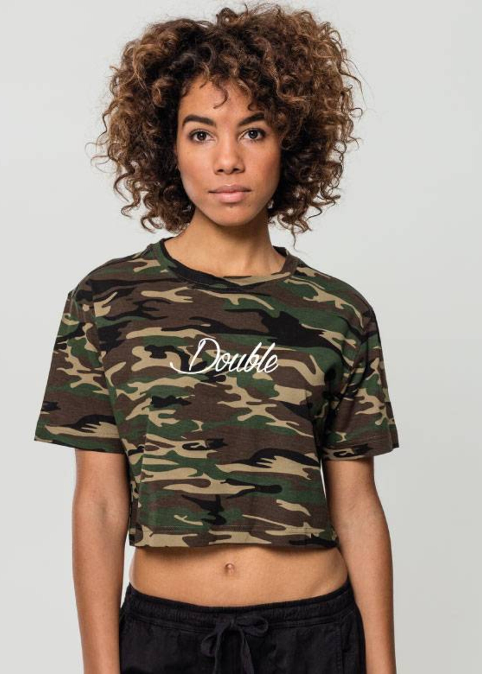 DOUBLE TROUBLE BFF CAMO CROPTOPS