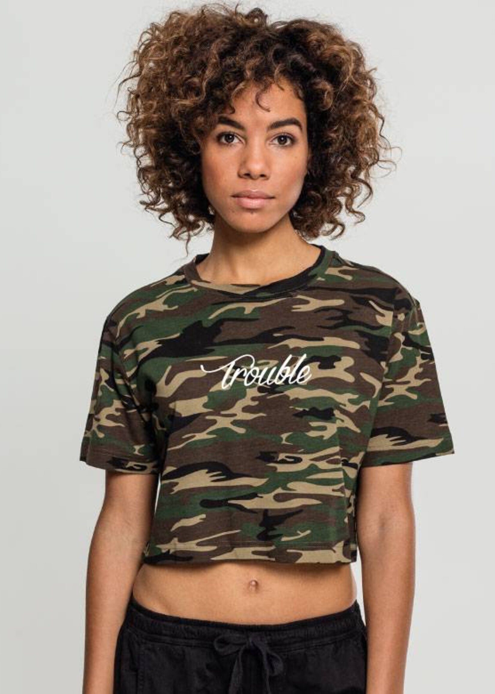 DOUBLE TROUBLE BFF CAMO CROPTOPS