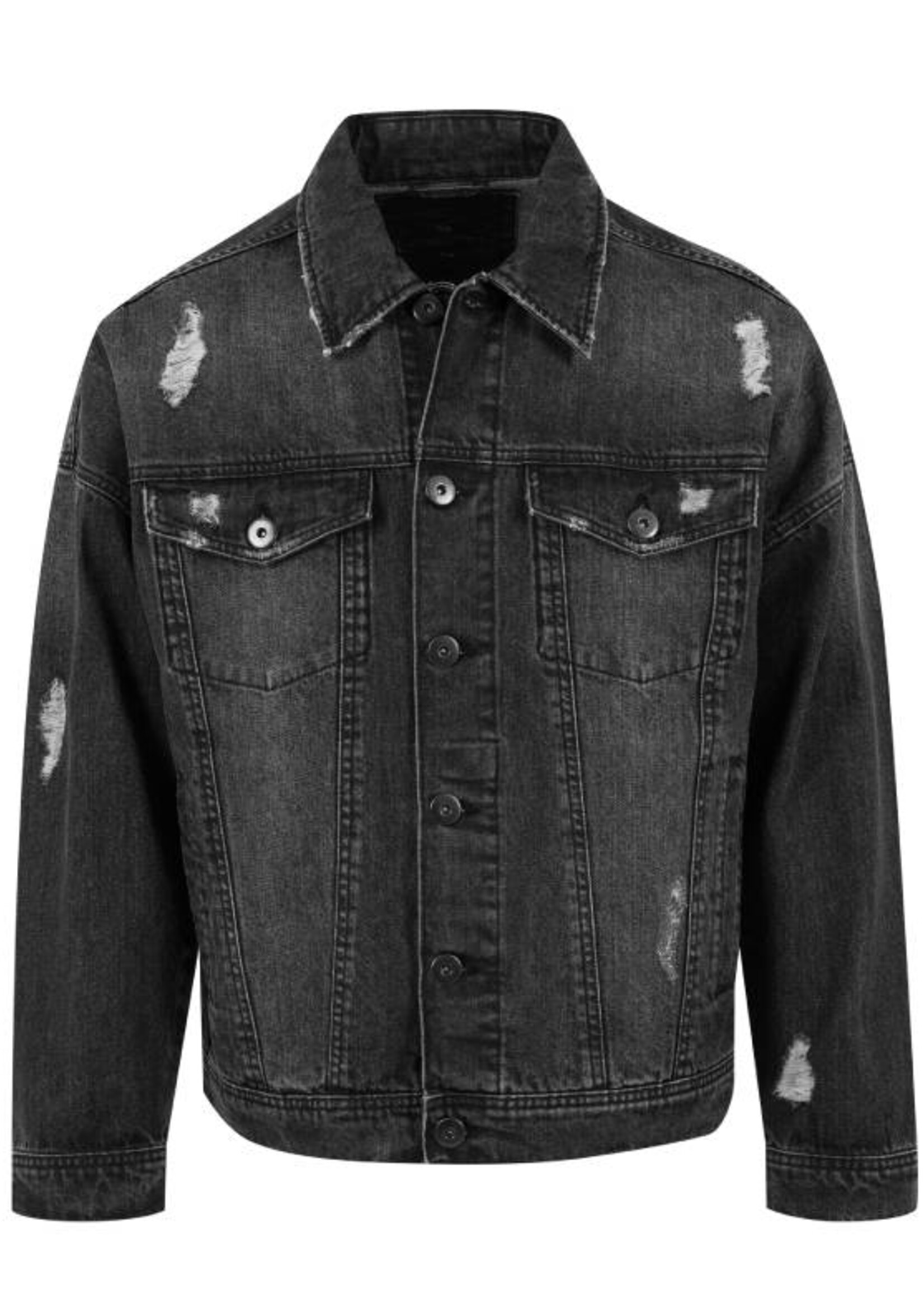 RIPPED DENIM JACKET BLACK (MEN)