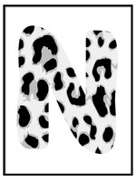 GREY LEOPARD INITIAL POSTER (CUSTOM MADE)