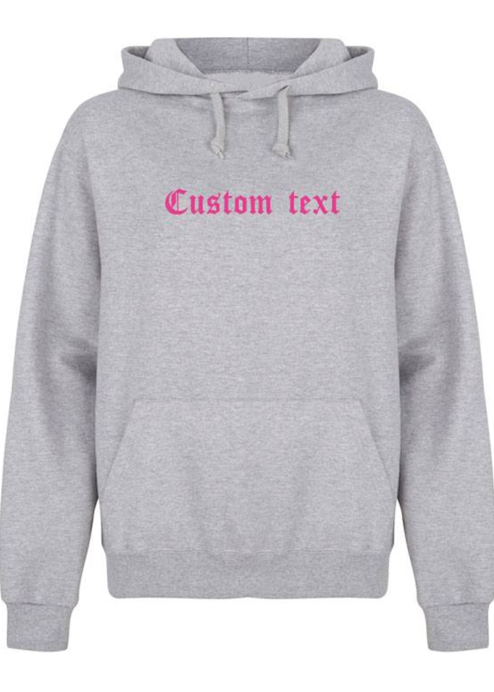 CUSTOM TEXT HOODIE NEON PRINT