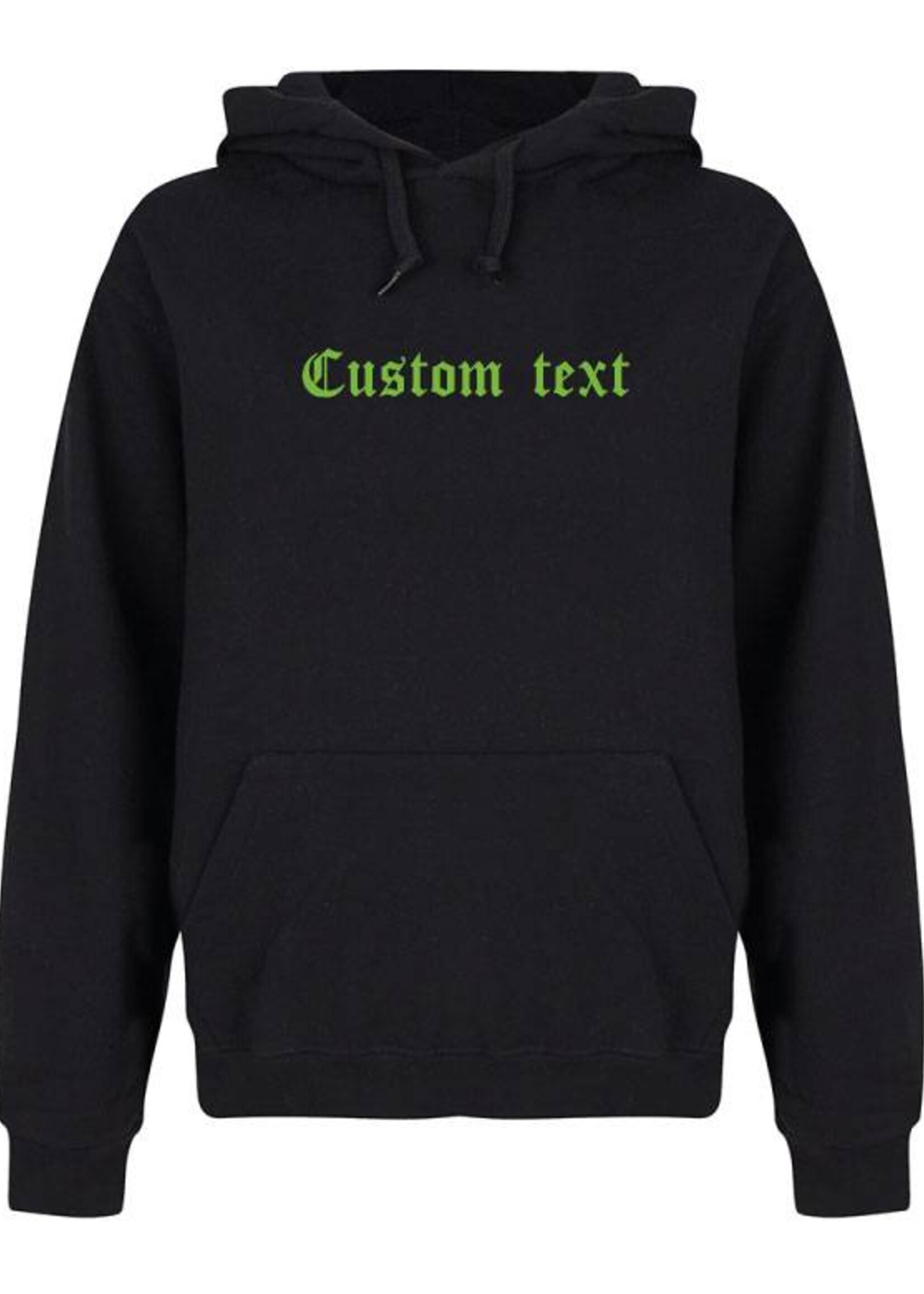 CUSTOM TEXT HOODIE NEON PRINT