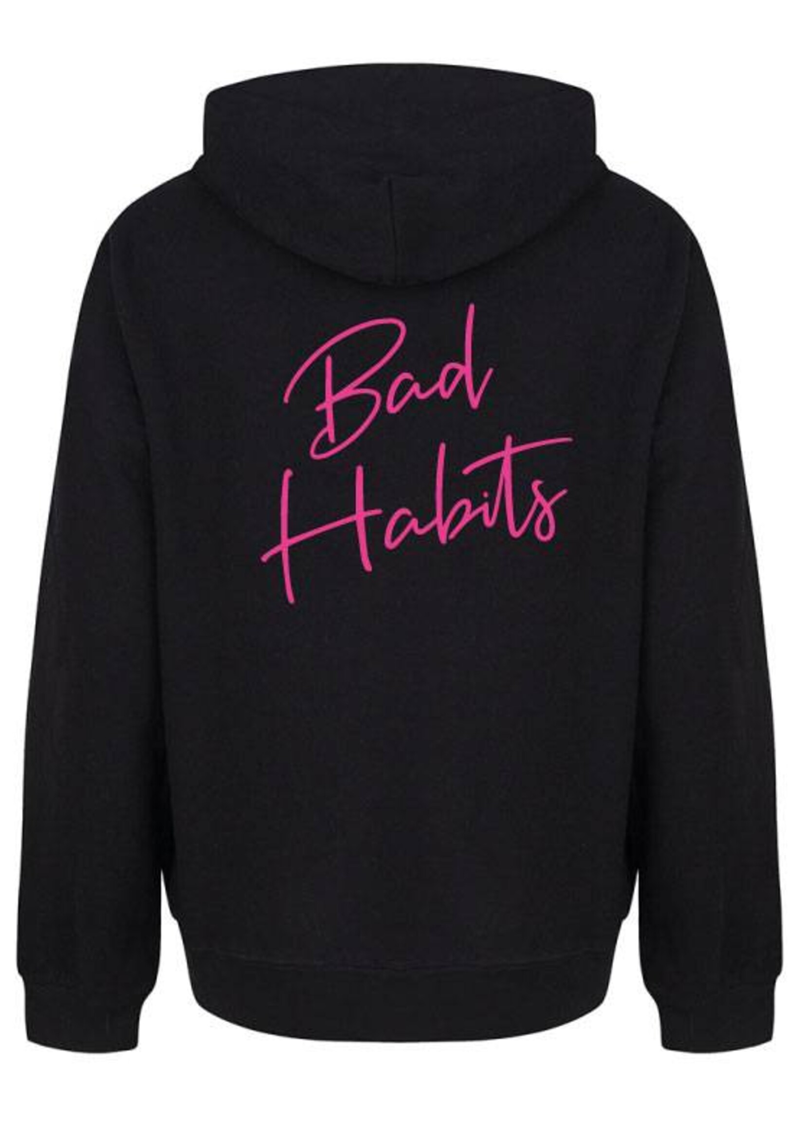 BAD HABITS SIGNATURE HOODIE NEON PINK PRINT