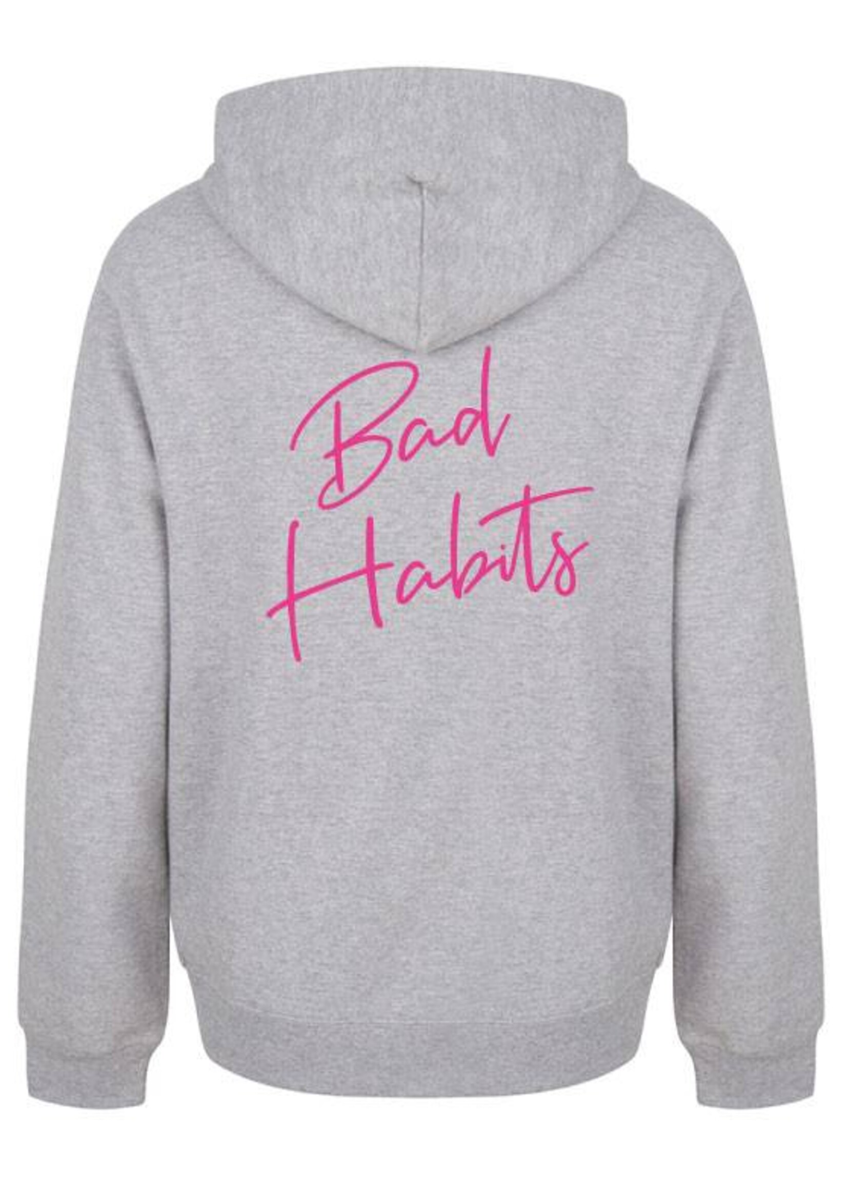 BAD HABITS SIGNATURE HOODIE NEON PINK PRINT