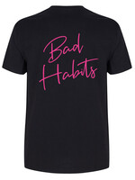 BAD HABITS SIGNATURE TEE BLACK/NEON PINK