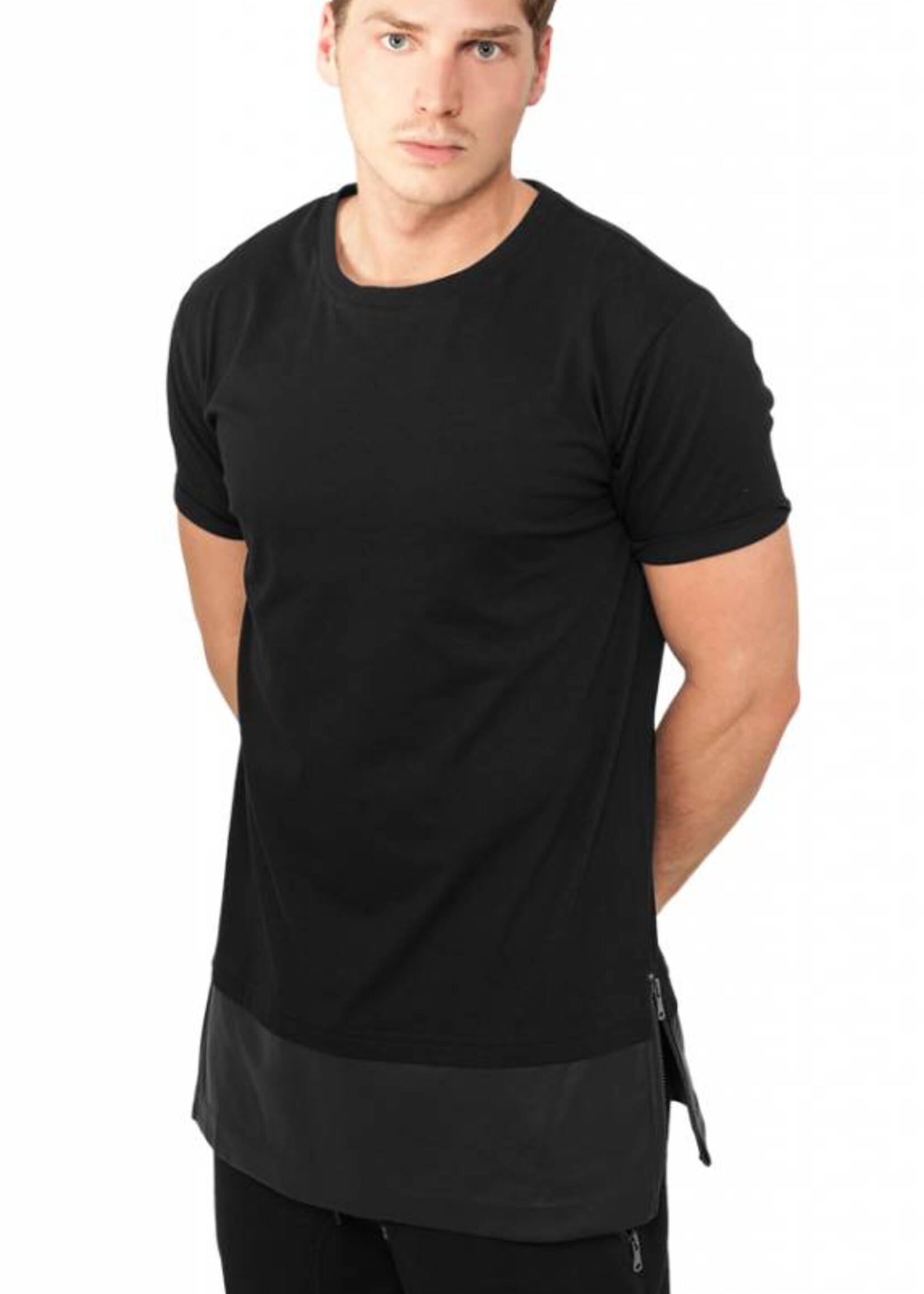 DESIGN YOUR OWN LEATHER BOTTOM LONG TEE (MEN)