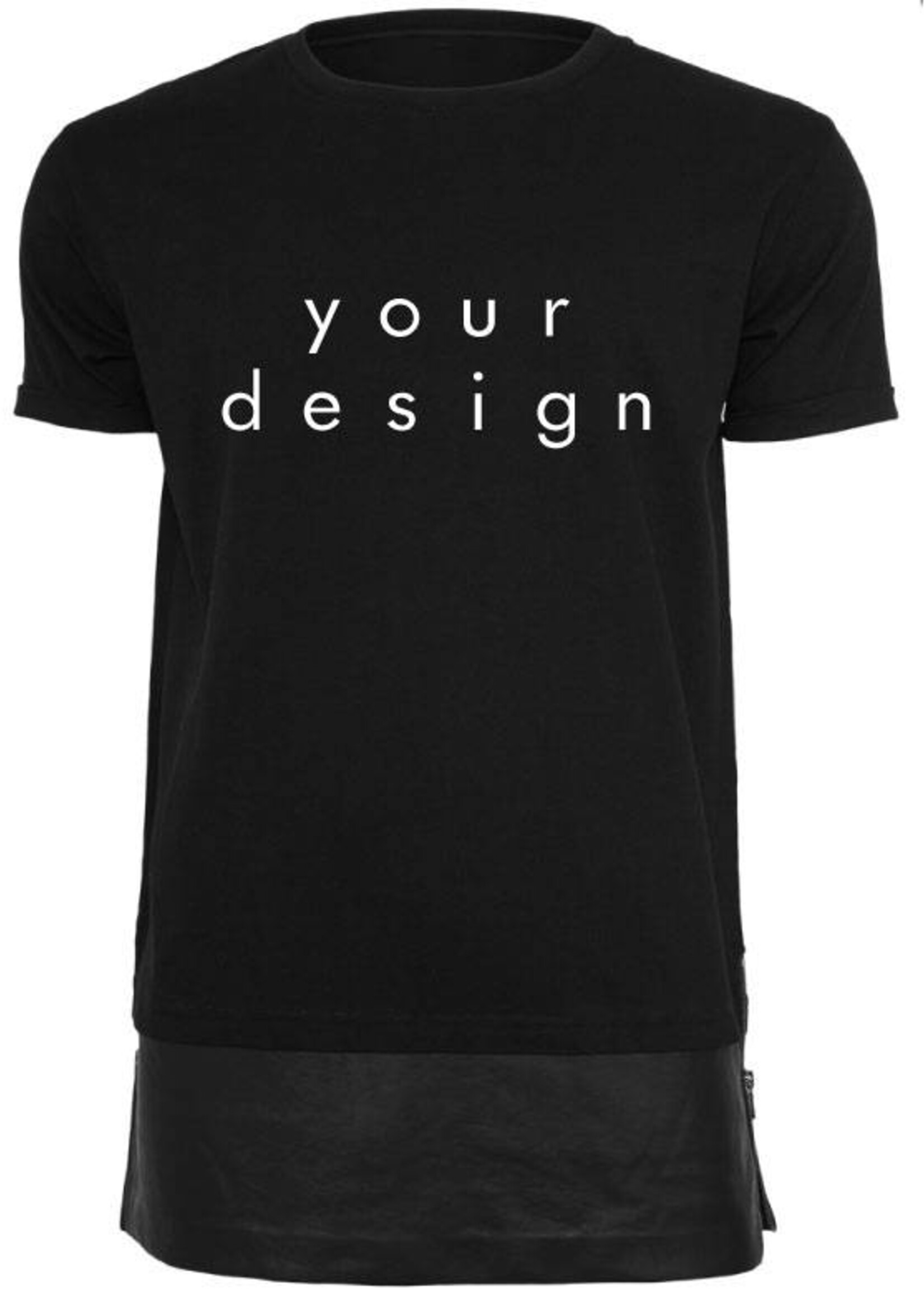 DESIGN YOUR OWN LEATHER BOTTOM LONG TEE (MEN)