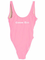 CUSTOM TEXT LA SWIMSUIT PINK