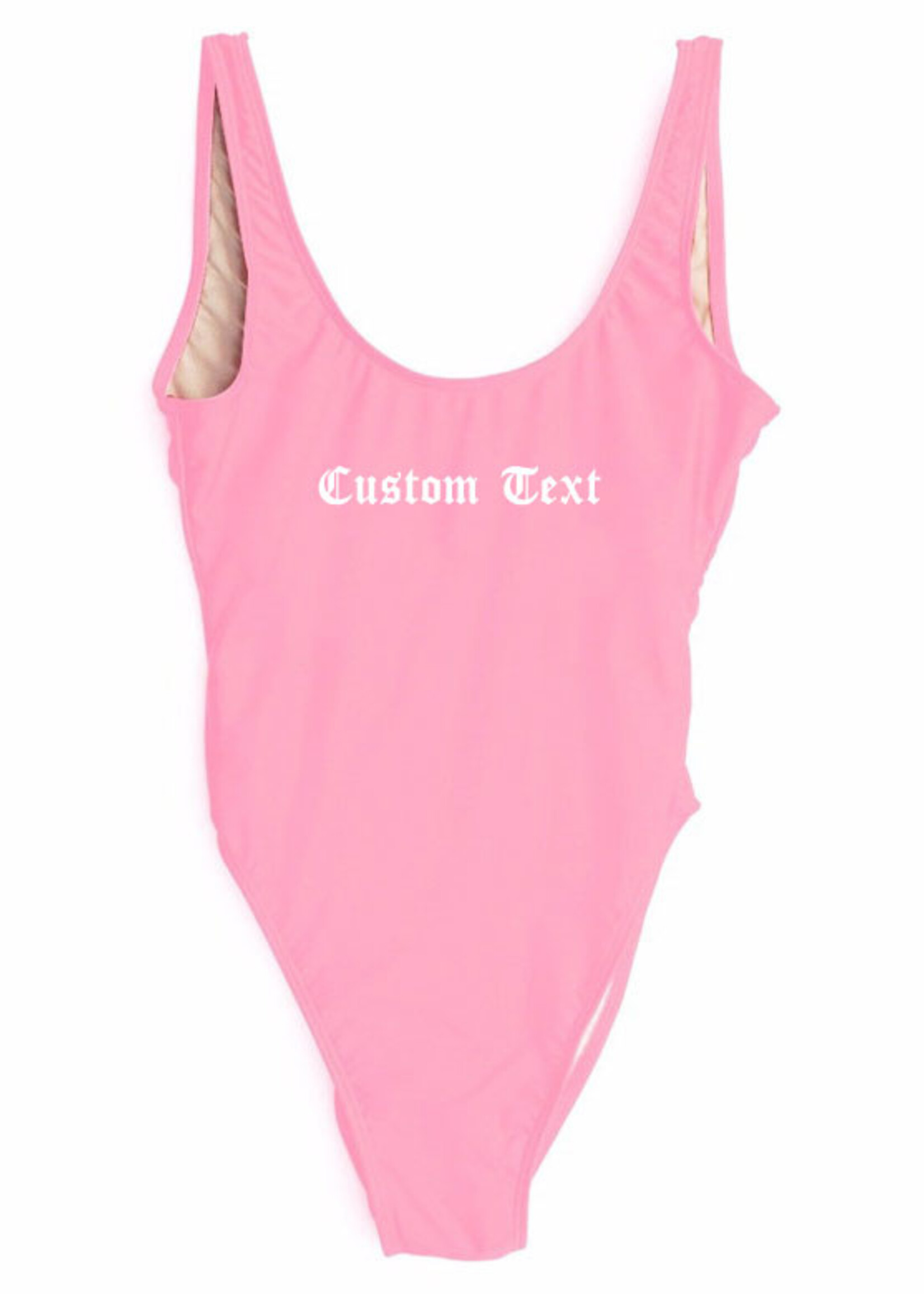 CUSTOM TEXT LA SWIMSUIT PINK