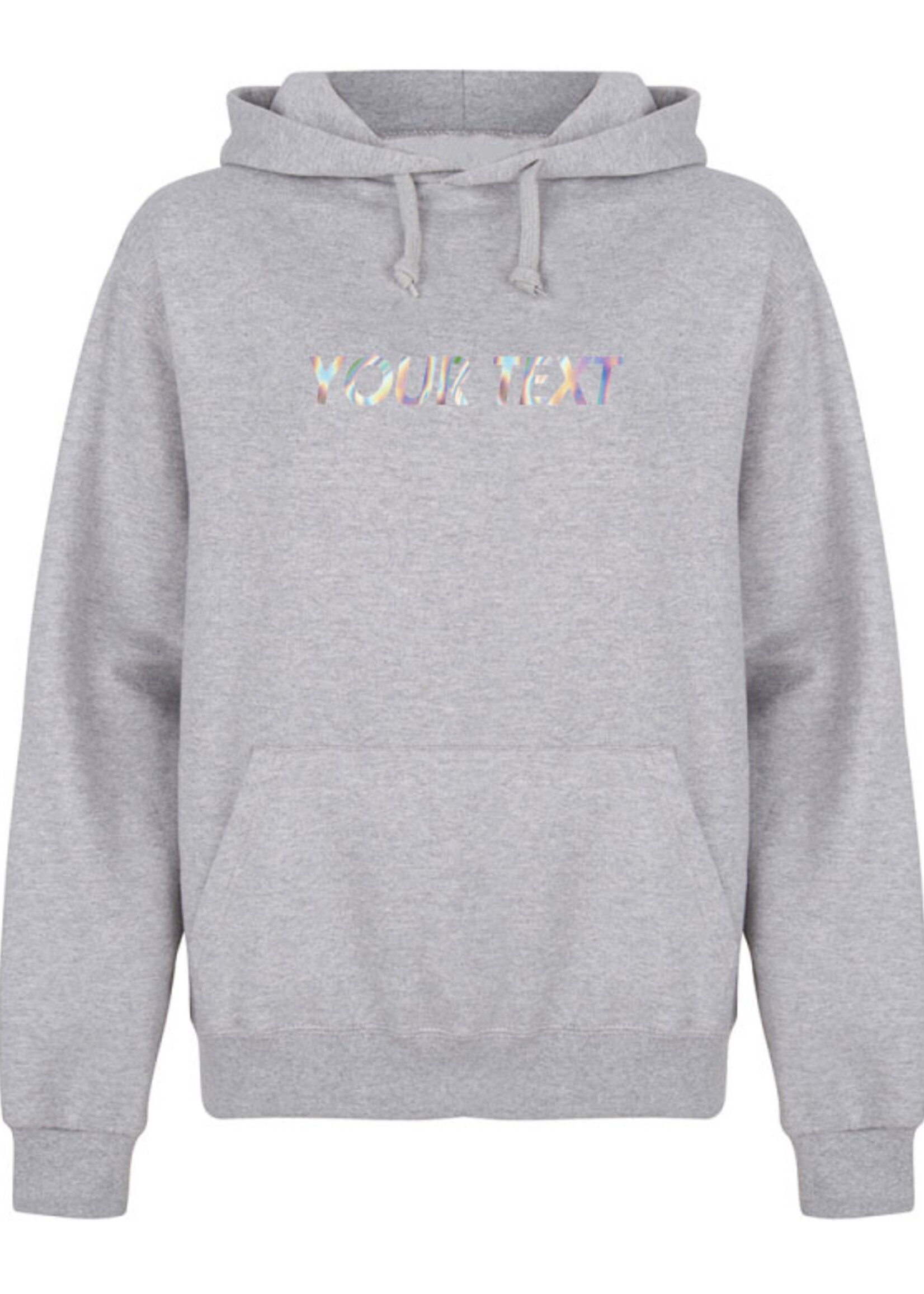 CUSTOM TEXT HOODIE HOLOGRAPHIC
