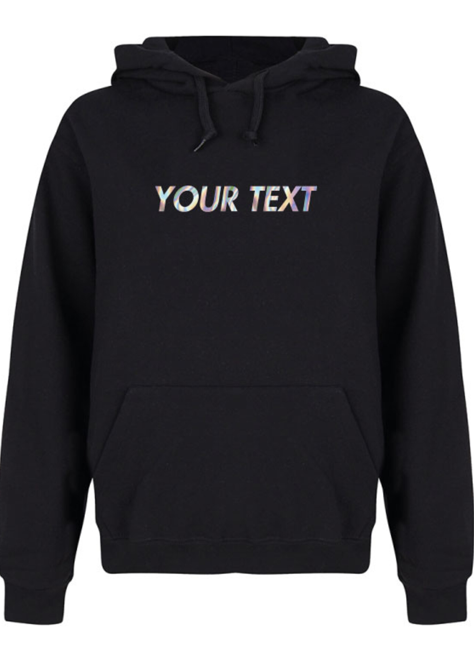 CUSTOM TEXT HOODIE HOLOGRAPHIC
