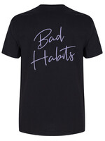 BAD HABITS SIGNATURE TEE BLACK/LILAC PRINT