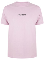 CALL ME BABY TEE SOFT PINK/BLACK