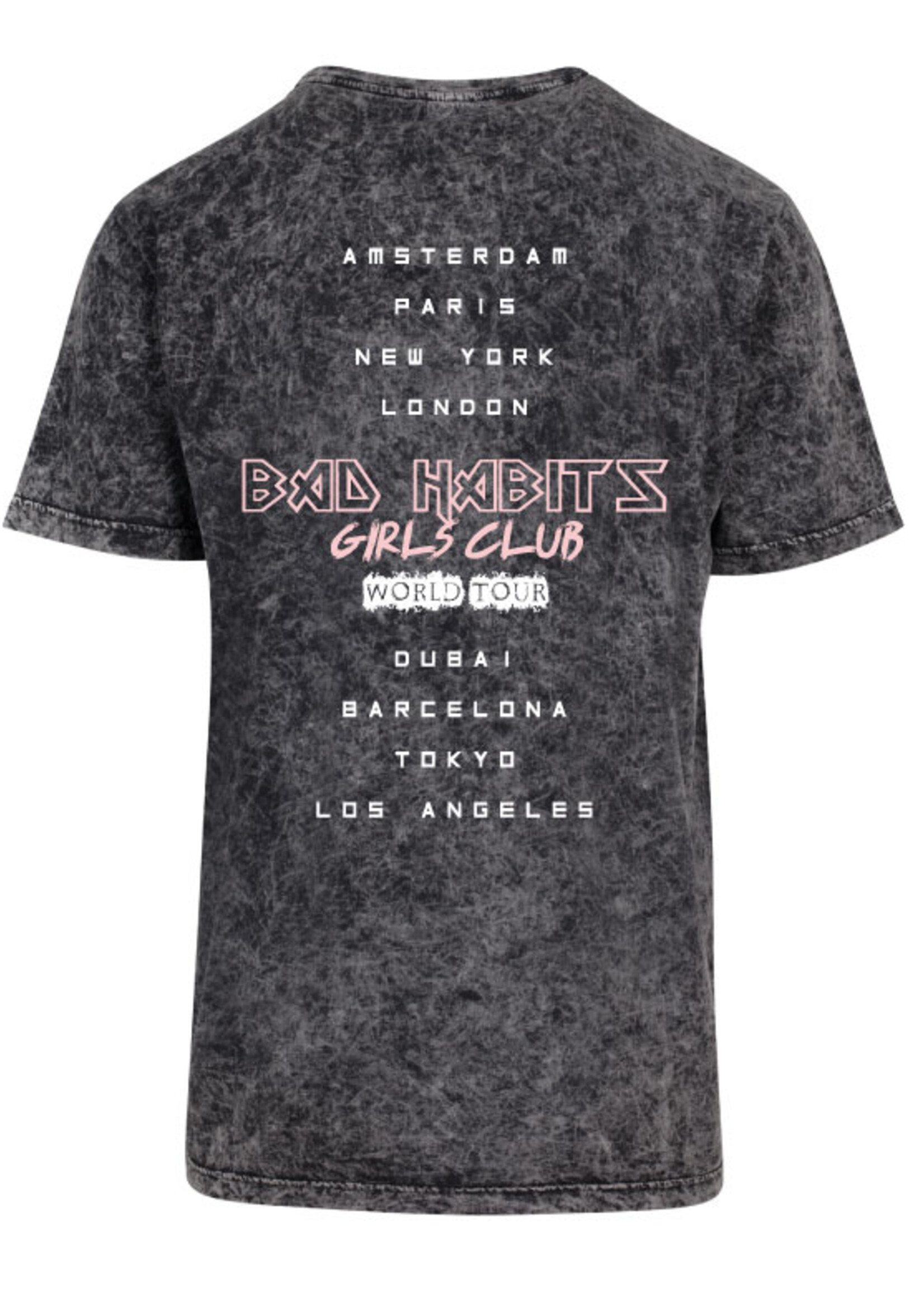 BAD HABITS GIRLS CLUB WORLD TOUR TEE ACID BLACK