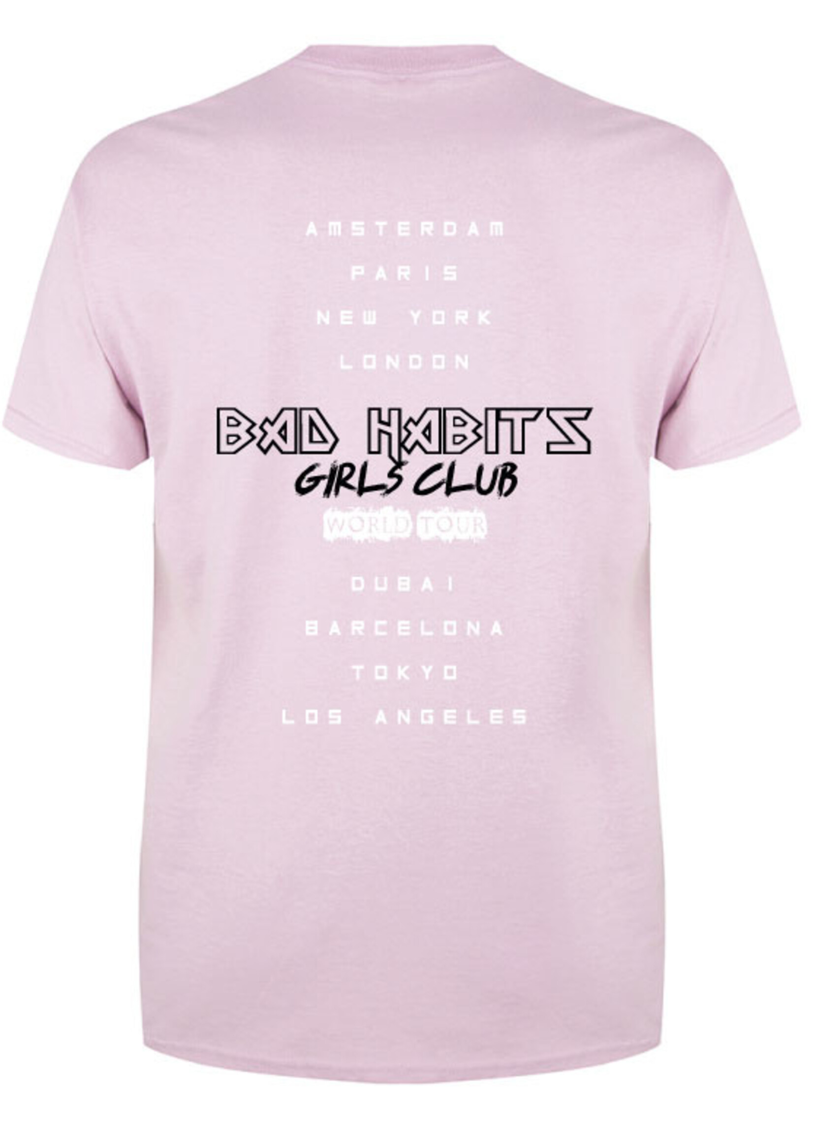 BAD HABITS GIRLS CLUB WORLD TOUR TEE SOFT PINK