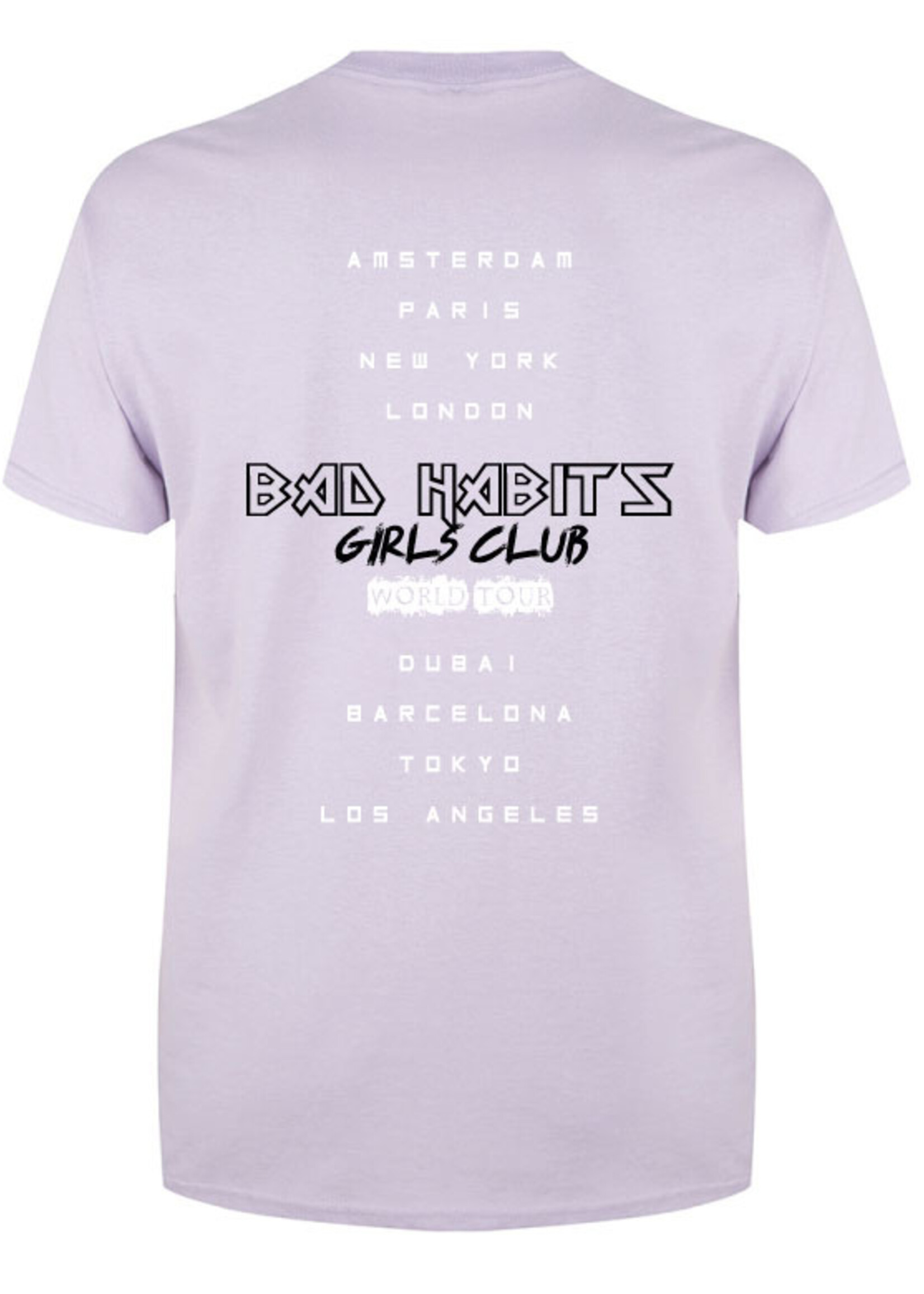 BAD HABITS GIRLS CLUB WORLD TOUR TEE SOFT LILAC