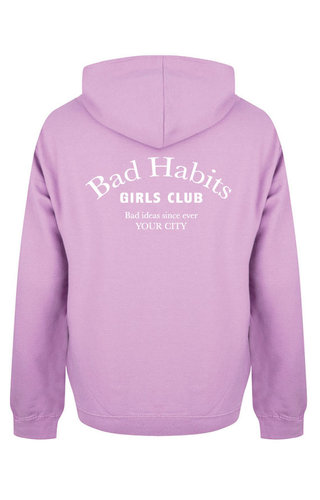 BAD HABITS GIRLS CLUB COUTURE HOODIE LILAC (CUSTOM) BAD HABITS GIRLS CLUB COUTURE HOODIE LILAC (CUSTOM)
