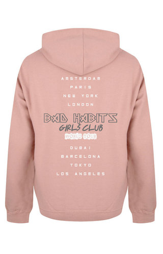 BAD HABITS GIRLS CLUB WORLD TOUR HOODIE DUSTY ROSE BAD HABITS GIRLS CLUB WORLD TOUR HOODIE DUSTY ROSE