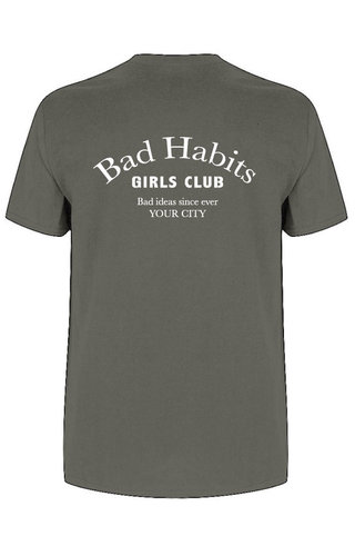 BAD HABITS GIRLS CLUB COUTURE TEE CHARCOAL (CUSTOM) 