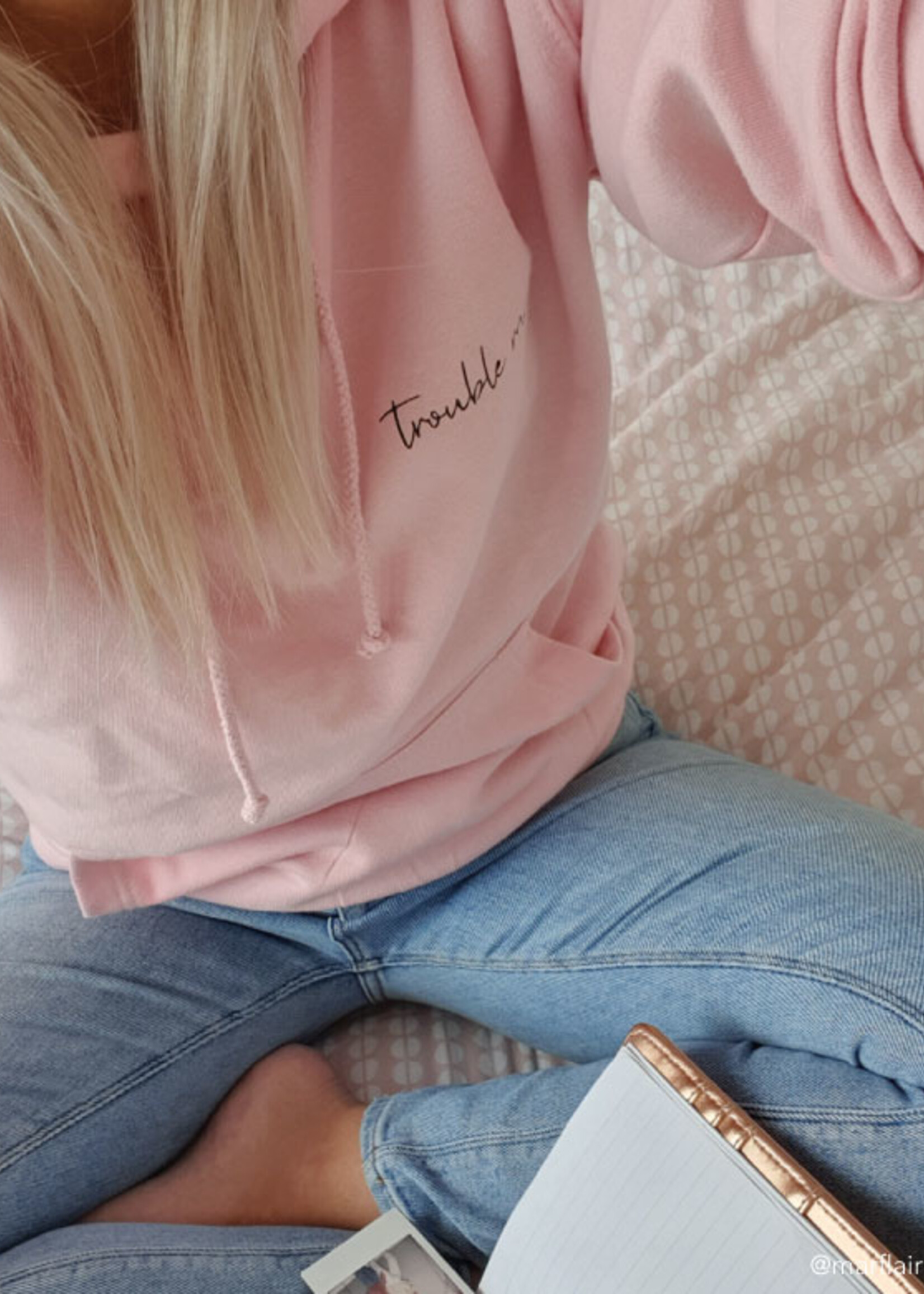 TROUBLE MAKER HOODIE SOFT PINK