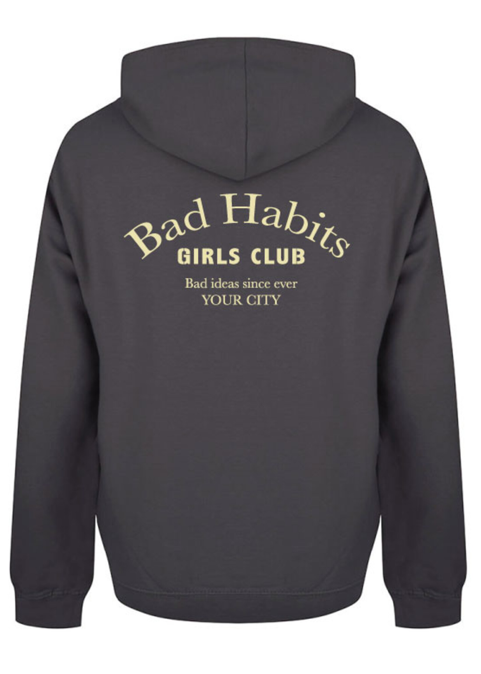 BAD HABITS GIRLS CLUB COUTURE HOODIE BEIGE PRINT (CUSTOM)