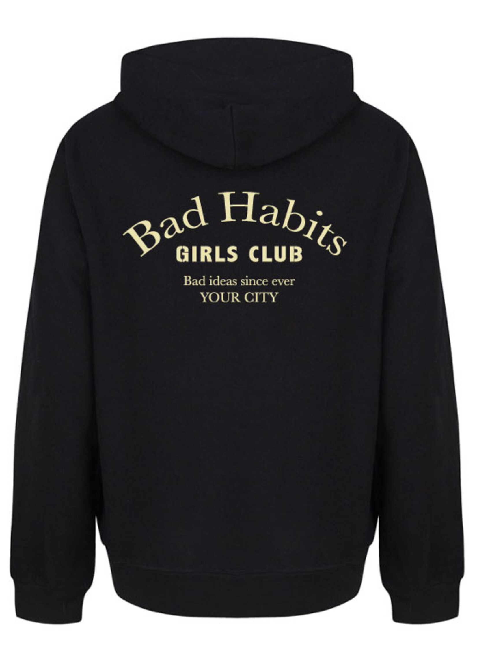 BAD HABITS GIRLS CLUB COUTURE HOODIE BEIGE PRINT (CUSTOM)