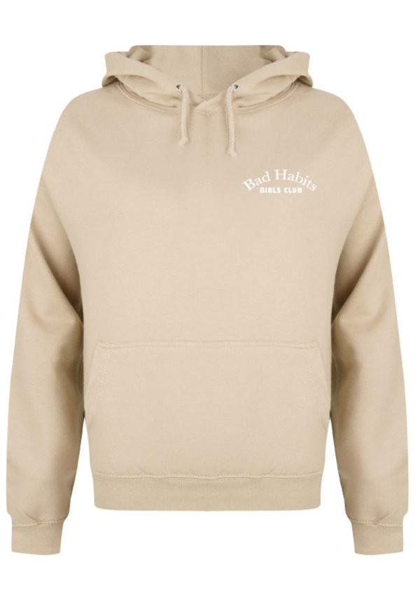 The Couture Club pullover hoodie in beige with photo back print