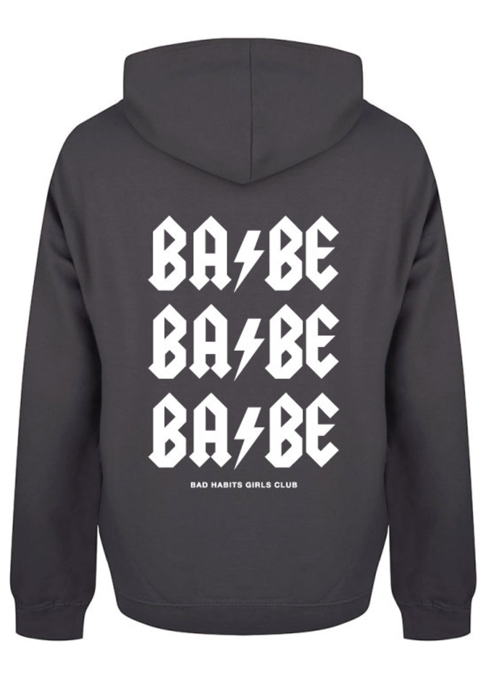 BABE BABE BABE HOODIE DARK GREY