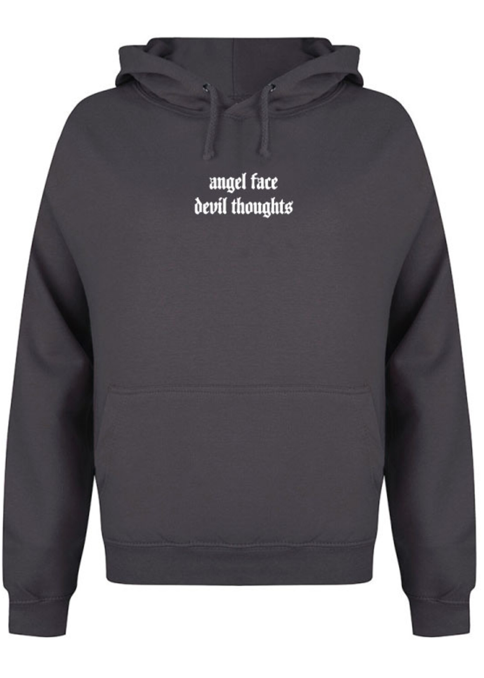 ANGEL FACE HOODIE DARK GREY