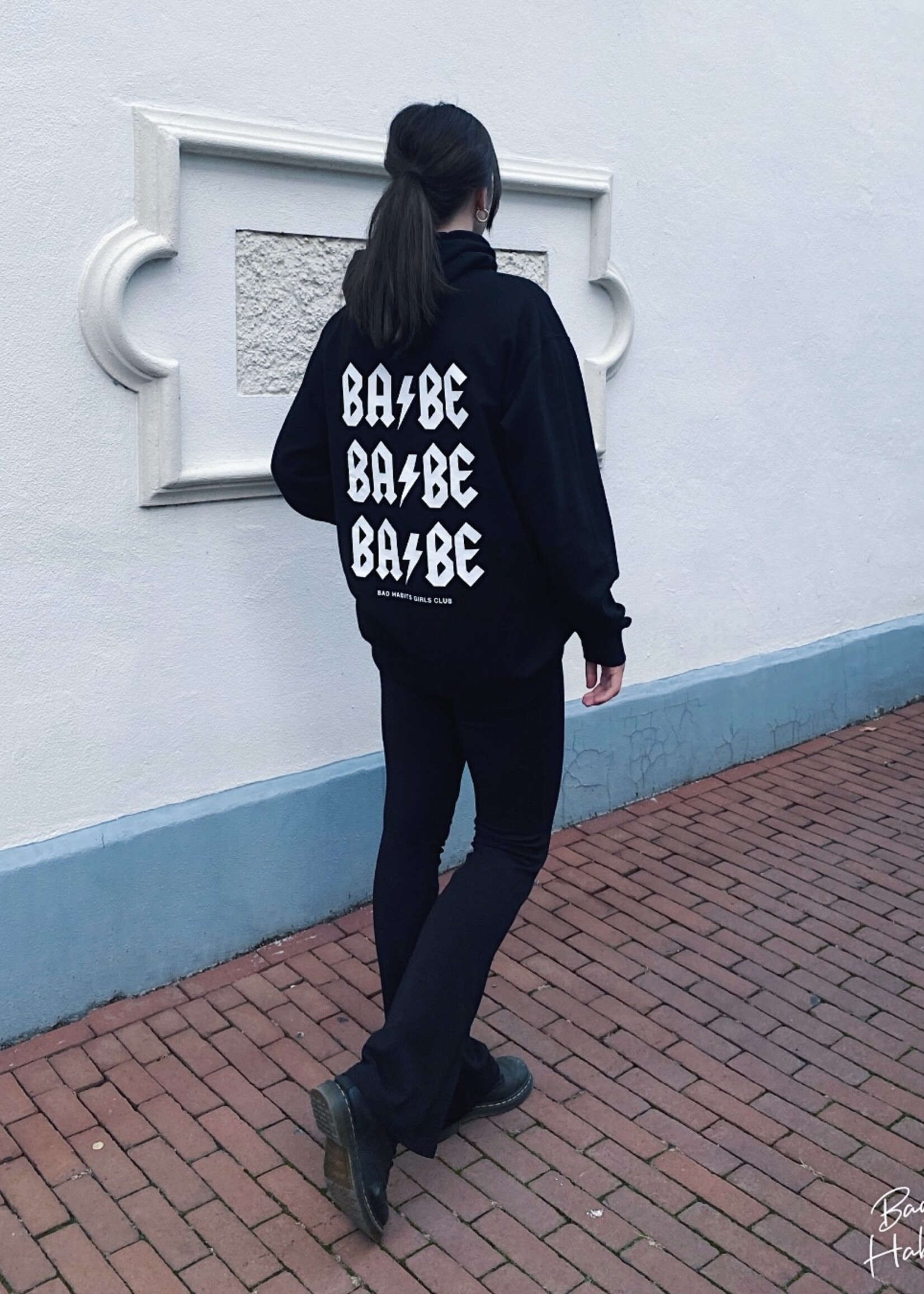 BABE BABE BABE HOODIE BLACK