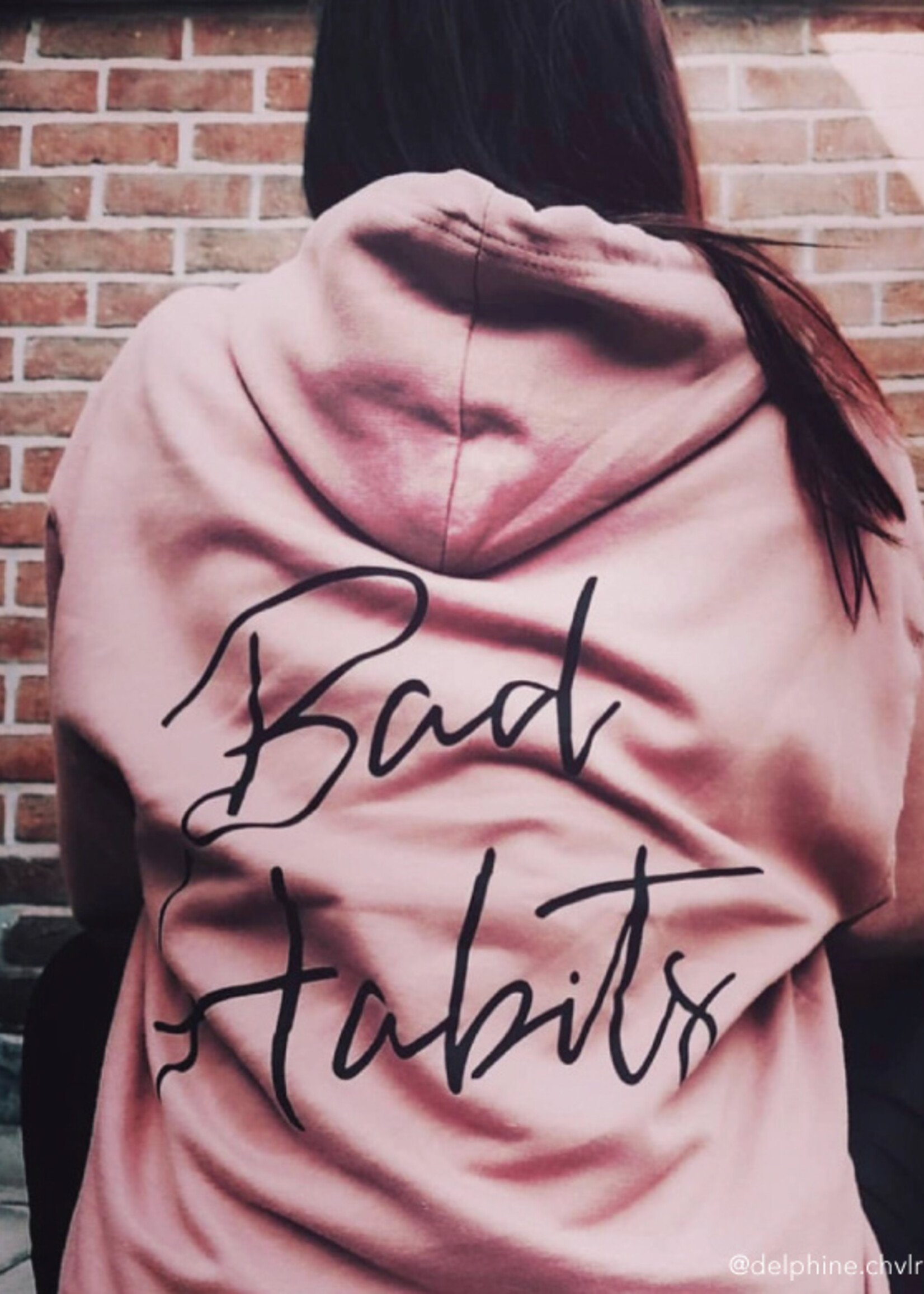 BAD HABITS SIGNATURE HOODIE SOFT PINK