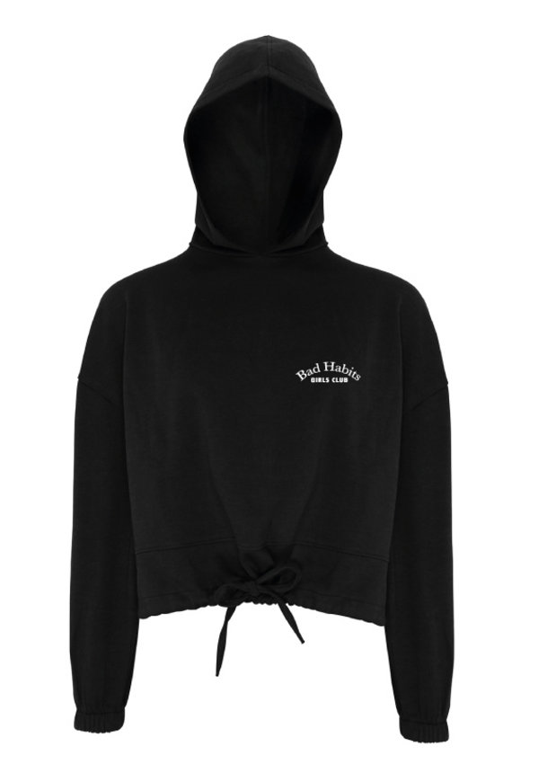 COUTURE CROPPED OVERSIZED HOODIE BLACK