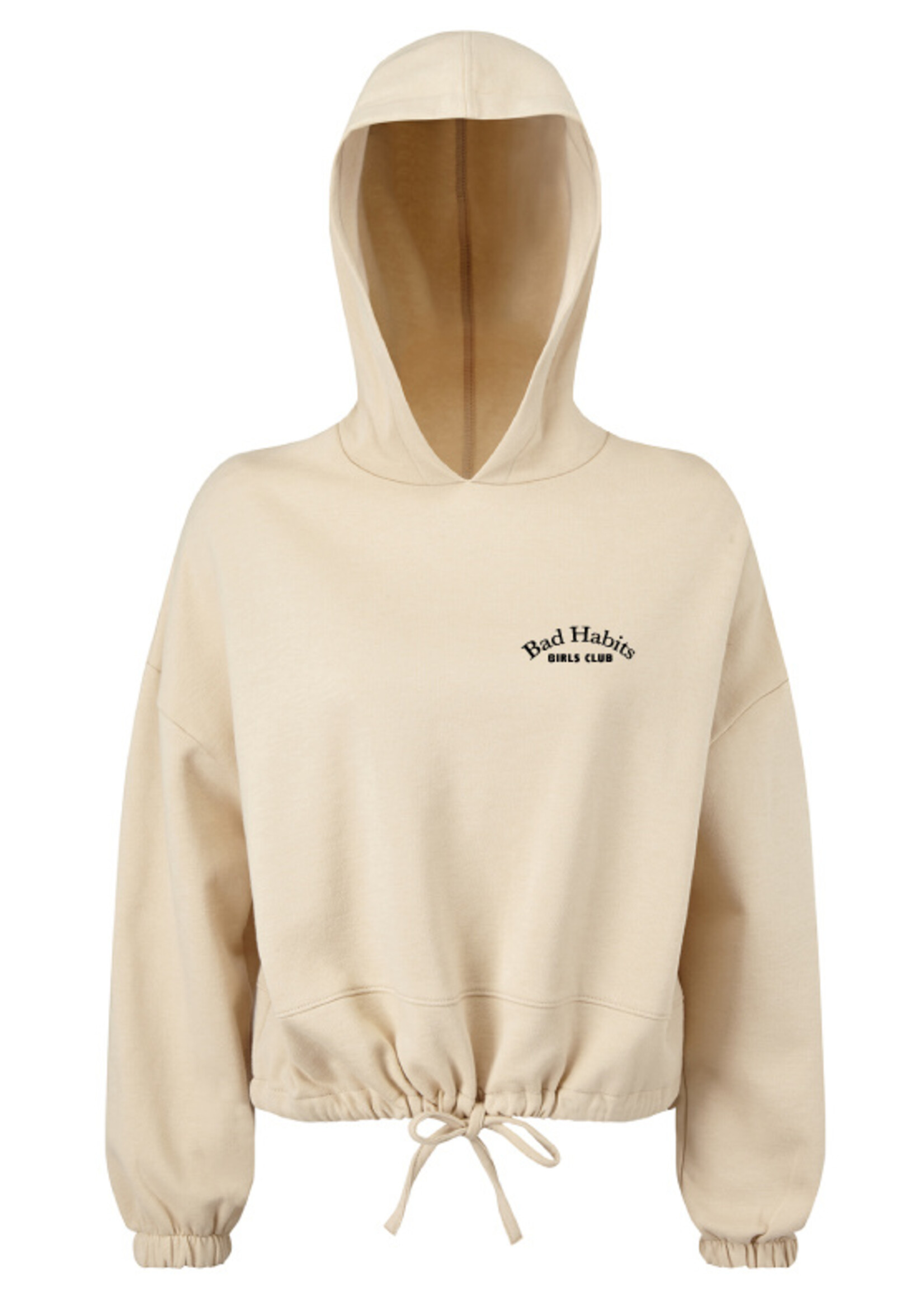 COUTURE CROPPED OVERSIZED HOODIE NUDE