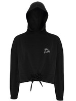 SIGNATURE CROPPED OVERSIZED HOODIE BLACK