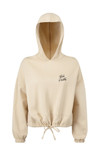 SIGNATURE CROPPED OVERSIZED HOODIE NUDE 